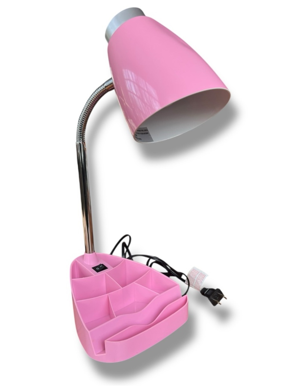 Pink Desk Lamp with Organizer